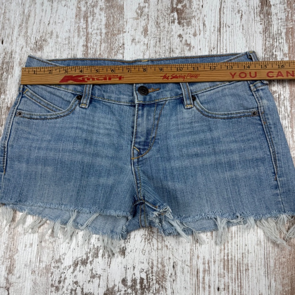 VTG Y2K Old Navy The Diva Low Rise Micro Mini Short Sz 2 Indie Sleeze Light Wash - Picture 8 of 9